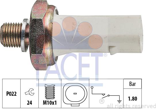 FACET 7.0136 - Датчик, тиск масла autozip.com.ua