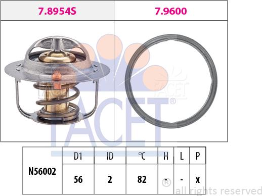 FACET 7.8954 - Термостат, охолоджуюча рідина autozip.com.ua