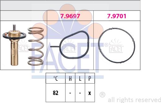 FACET 7.8961 - Термостат, охолоджуюча рідина autozip.com.ua