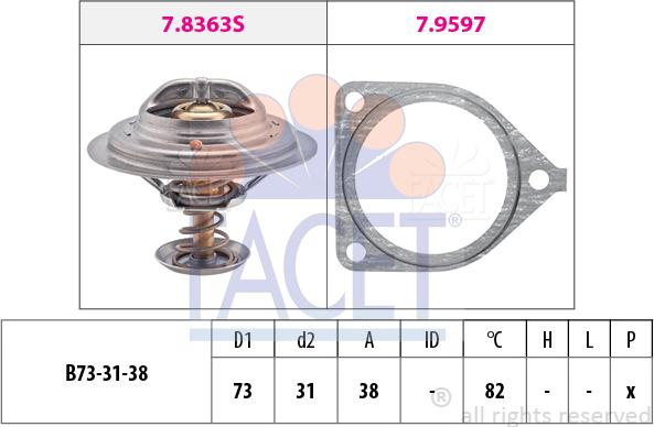 FACET 7.8441 - Термостат, охолоджуюча рідина autozip.com.ua