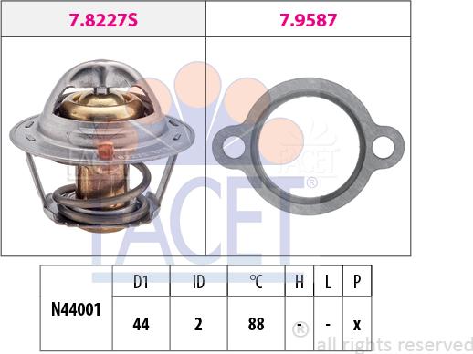 FACET 7.8409 - Термостат, охолоджуюча рідина autozip.com.ua