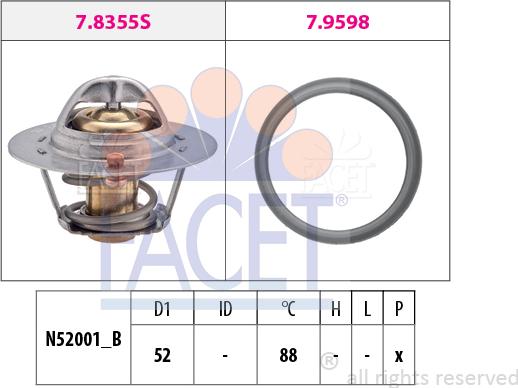 FACET 7.8487 - Термостат, охолоджуюча рідина autozip.com.ua