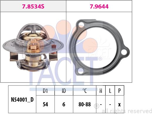 FACET 7.8587 - Термостат, охолоджуюча рідина autozip.com.ua