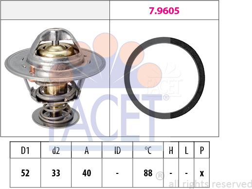 FACET 7.8537 - Термостат, охолоджуюча рідина autozip.com.ua