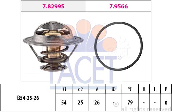 FACET 7.8525 - Термостат, охолоджуюча рідина autozip.com.ua