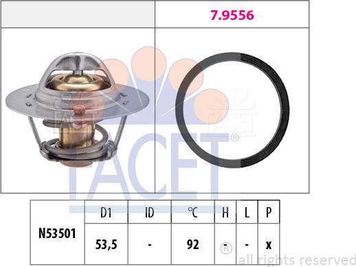 FACET 7.8576 - Термостат, охолоджуюча рідина autozip.com.ua