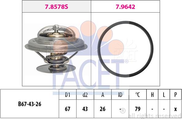 FACET 7.8578 - Термостат, охолоджуюча рідина autozip.com.ua