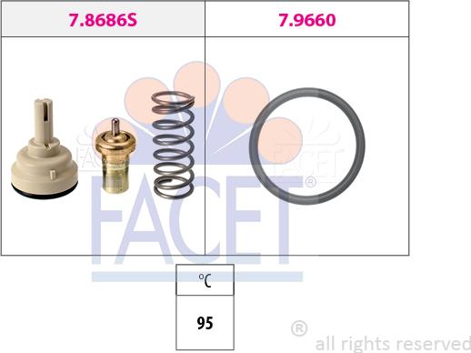 FACET 7.8686 - Термостат, охолоджуюча рідина autozip.com.ua