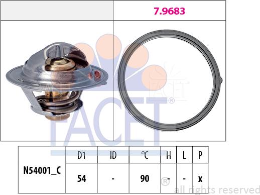 FACET 7.8802 - Термостат, охолоджуюча рідина autozip.com.ua