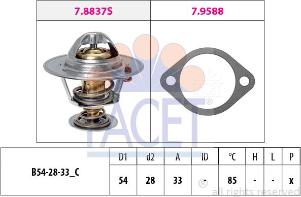 FACET 7.8837 - Термостат, охолоджуюча рідина autozip.com.ua