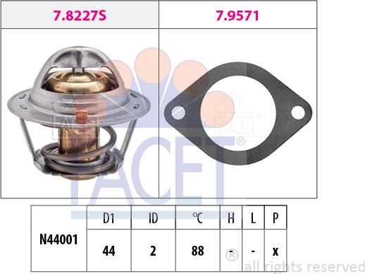 FACET 7.8390 - Термостат, охолоджуюча рідина autozip.com.ua