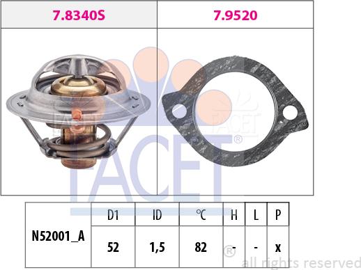 FACET 7.8331 - Термостат, охолоджуюча рідина autozip.com.ua