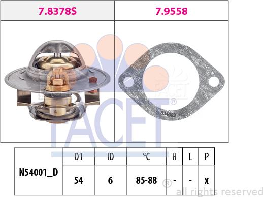 FACET 7.8378 - Термостат, охолоджуюча рідина autozip.com.ua