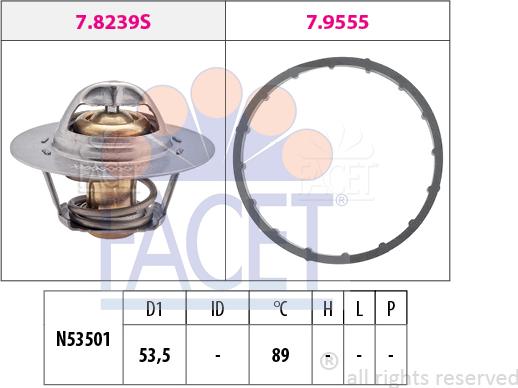 FACET 7.8291 - Термостат, охолоджуюча рідина autozip.com.ua