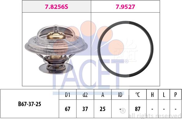 FACET 7.8256 - Термостат, охолоджуюча рідина autozip.com.ua