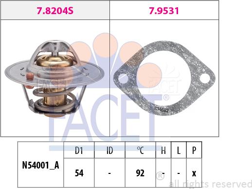 FACET 7.8204 - Термостат, охолоджуюча рідина autozip.com.ua