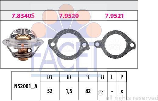 FACET 7.8228 - Термостат, охолоджуюча рідина autozip.com.ua