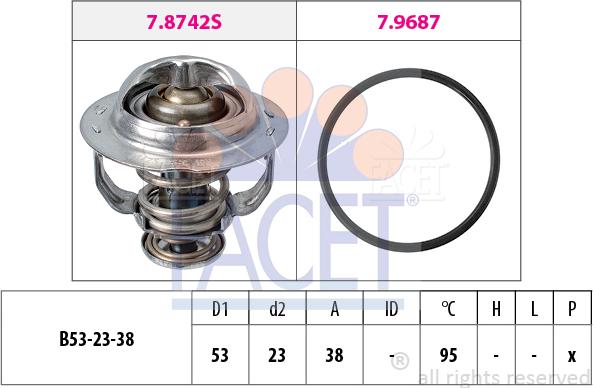 FACET 7.8742 - Термостат, охолоджуюча рідина autozip.com.ua