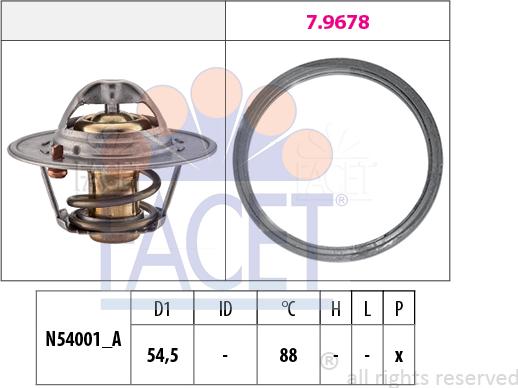 FACET 7.8787 - Термостат, охолоджуюча рідина autozip.com.ua