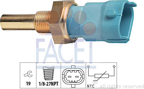 FACET 7.3263 - Датчик, температура охолоджуючої рідини autozip.com.ua