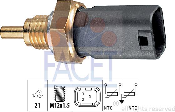 FACET 7.3273 - Датчик, температура охолоджуючої рідини autozip.com.ua