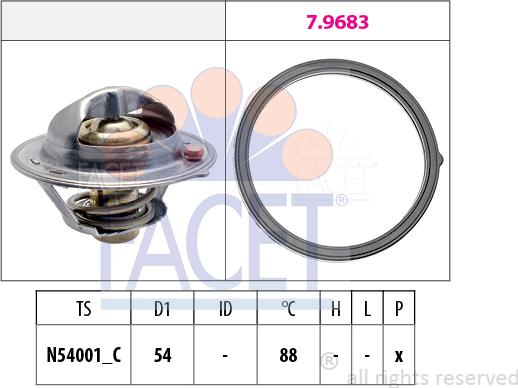 FACET 7.7997 - Термостат, охолоджуюча рідина autozip.com.ua
