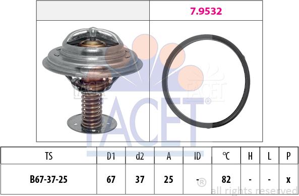 FACET 7.7952 - Термостат, охолоджуюча рідина autozip.com.ua