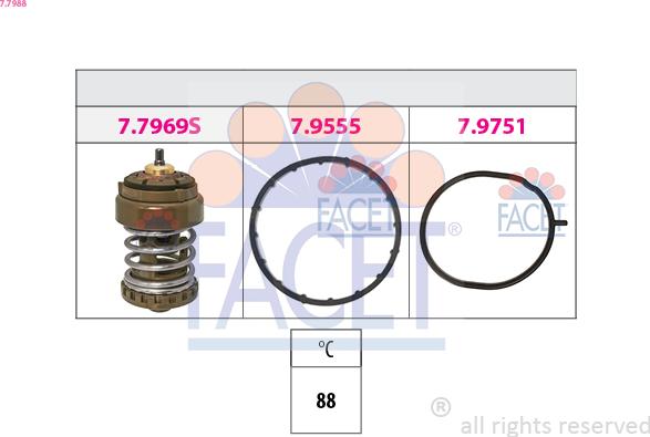 FACET 7.7988 - Термостат, охолоджуюча рідина autozip.com.ua