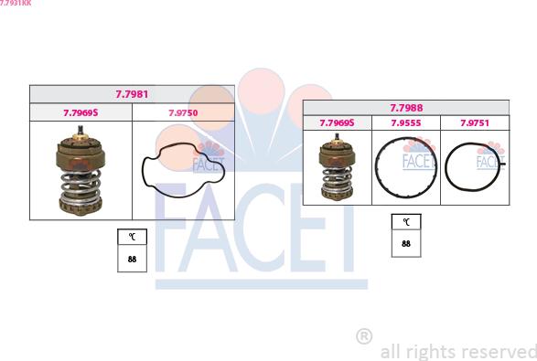 FACET 7.7931KK - Термостат, охолоджуюча рідина autozip.com.ua