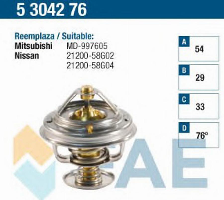 FAE 5304276 - Термостат, охолоджуюча рідина autozip.com.ua