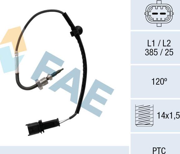 FAE 68096 - Датчик, температура вихлопних газів autozip.com.ua