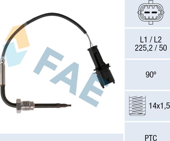 FAE 68091 - Датчик, температура вихлопних газів autozip.com.ua