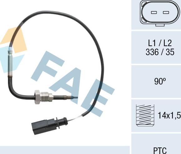 FAE 68097 - Датчик, температура вихлопних газів autozip.com.ua