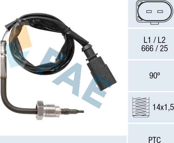 FAE 68048 - Датчик, температура вихлопних газів autozip.com.ua
