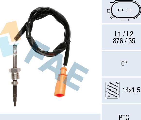 FAE 68057 - Датчик, температура вихлопних газів autozip.com.ua