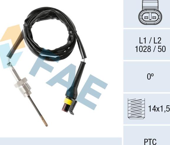 FAE 68009 - Датчик, температура вихлопних газів autozip.com.ua