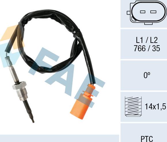 FAE 68003 - Датчик, температура вихлопних газів autozip.com.ua