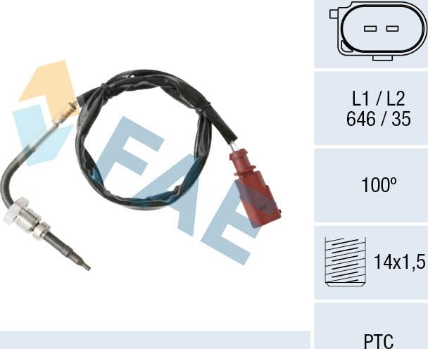 FAE 68002 - Датчик, температура вихлопних газів autozip.com.ua