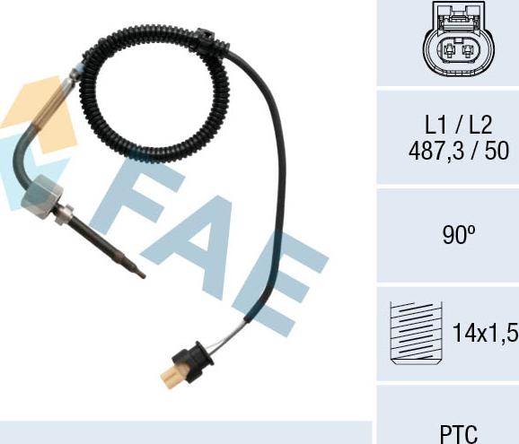 FAE 68015 - Датчик, температура вихлопних газів autozip.com.ua