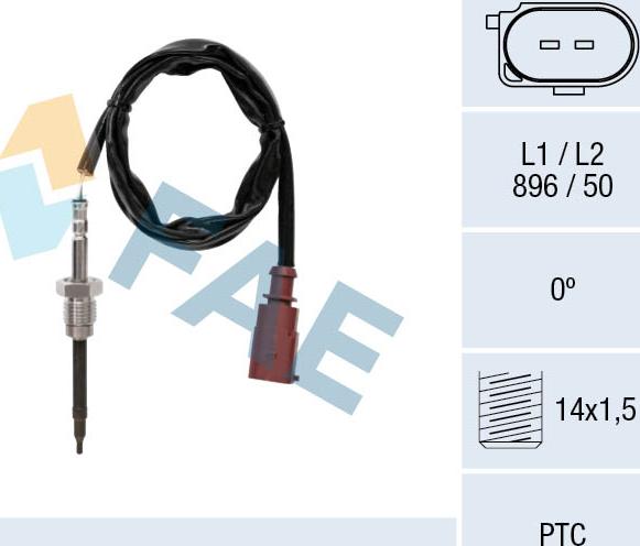 FAE 68013 - Датчик, температура вихлопних газів autozip.com.ua