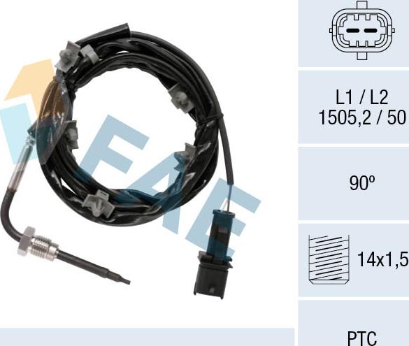 FAE 68088 - Датчик, температура вихлопних газів autozip.com.ua