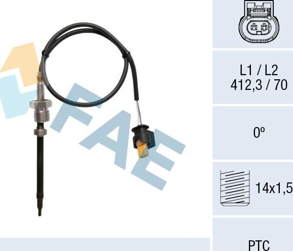 FAE 68039 - Датчик, температура вихлопних газів autozip.com.ua