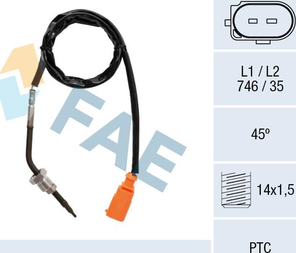 FAE 68035 - Датчик, температура вихлопних газів autozip.com.ua