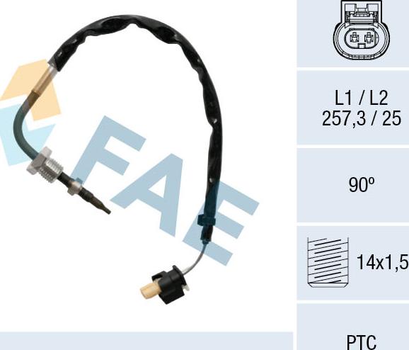 FAE 68031 - Датчик, температура вихлопних газів autozip.com.ua