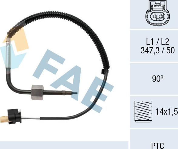FAE 68029 - Датчик, температура вихлопних газів autozip.com.ua