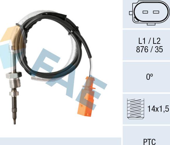 FAE 68028 - Датчик, температура вихлопних газів autozip.com.ua