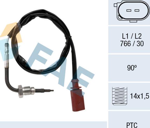 FAE 68078 - Датчик, температура вихлопних газів autozip.com.ua