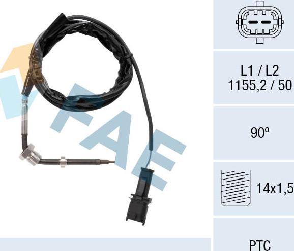 FAE 68123 - Датчик, температура вихлопних газів autozip.com.ua