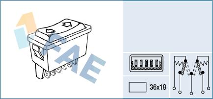 FAE 62590 - Вимикач, стеклолод'емнік autozip.com.ua