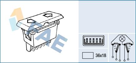 FAE 62640 - Вимикач, стеклолод'емнік autozip.com.ua